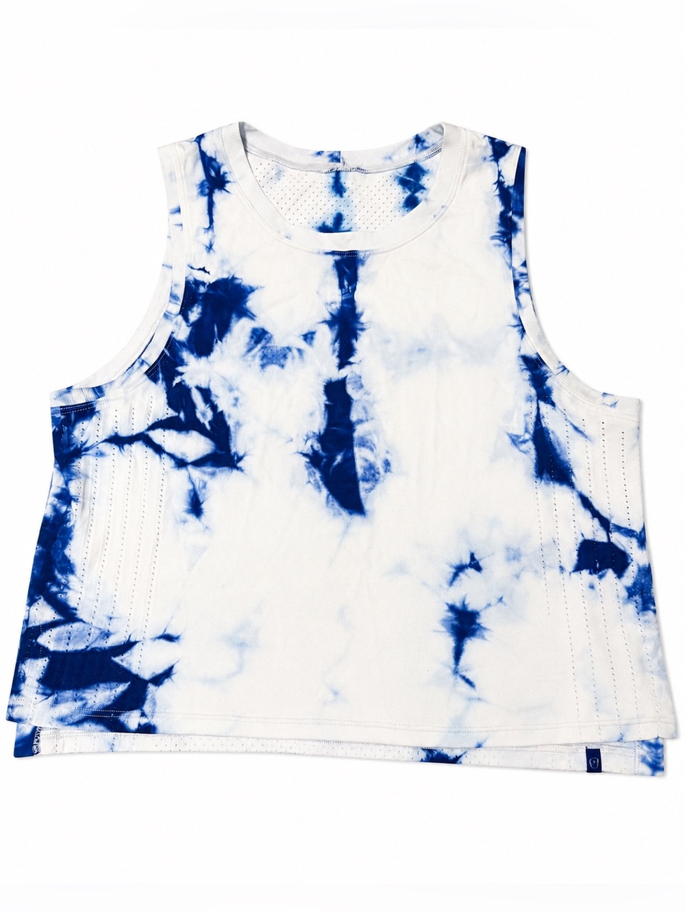 Lululemon Women’s Size 6 Blue White Tie Dye Mesh Tank Top Athletic Workout